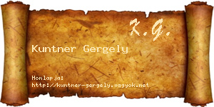 Kuntner Gergely névjegykártya
